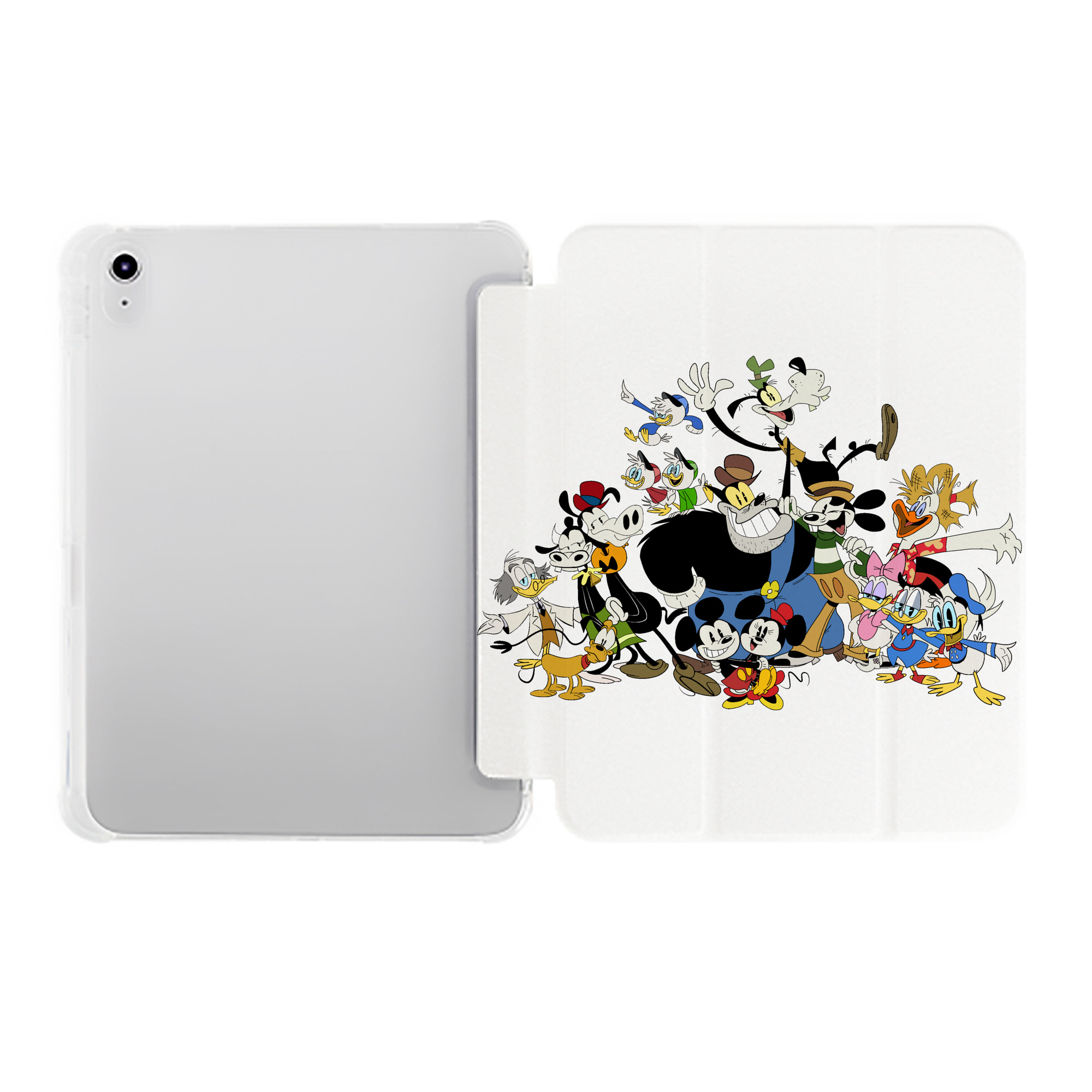 （画像用） ミッキーマウス Mickey Mouse IPad ケース ペン収納付き 三つ折りスタンド PUレザー×シリコン 対応機種9.5/10.5/10.9インチ